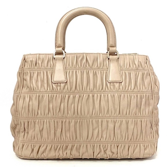 Prada Cream/ Beige/ Pink Leather Handbag - Picture 15 of 16